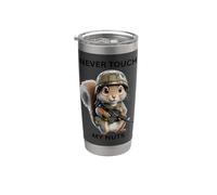 Never Touch My Nuts - Scoiattolo con vestito militare Bicchiere termico in acciaio inox doppia parete