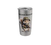 Never Touch My Nuts - Scoiattolo con vestito militare Bicchiere termico in acciaio inox doppia parete