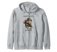 Never Touch My Nuts - Scoiattolo con Vestito Militare Felpa con Cappuccio