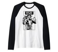 Never Trust The Living Dead Goth Skull Astronauta Maglia con Maniche Raglan