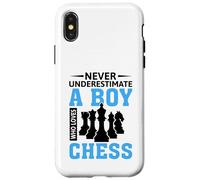 Never Underestimate A Boy Who Loves Chess Custodia per iPhone X/XS