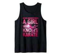 Never Underestimate a Girl Who Knows Karate Frase Divertente Canotta