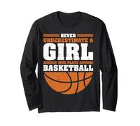 Never Underestimate A Girl Who Plays Basketball Maglia a Manica