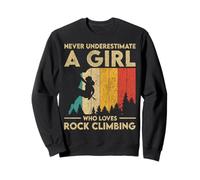 Never Underestimate An Girl Rock Climbing Boulder Womens Felpa