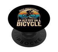 Never Underestimate An Old Guy On A Bicycle Bici PopSockets PopGrip Adesivo