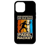 Never underestimate an old man divertente giocatore di padelball Custodia per iPhone 12 Pro Max