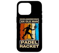 Never underestimate an old man divertente giocatore di padelball Custodia per iPhone 16 Pro