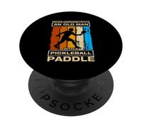 Never underestimate an old man divertente Pickleball giocatore PopSockets PopGrip Adesivo