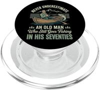 Never Underestimate An Old Man Fishing In His Seventies PopSockets PopGrip per MagSafe
