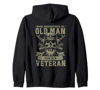 Never Underestimate an Old Man Who Is A Veteran Soldati Felpa con Cappuccio