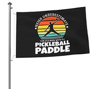 Never Underestimate An Old Man With A Ball Paddle Bandiera Verticale Bandiera Con 2 Occhielli Decorazioni Da Esterno Resistente Alle Intemperie Per Vacanza Attività Prato 3X5 Ft