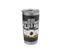 Never Underestimate An Old Man With A Camera Fotografo Bicchiere termico in acciaio inox doppia parete