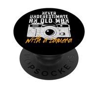 Never Underestimate An Old Man With A Camera Fotografo PopSockets PopGrip Adesivo