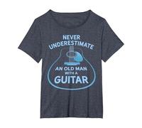 Never Underestimate An Old Man with A Guitar Maglietta, Donna Plus-Size, Pervinca, 6X