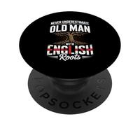 Never Underestimate An Old Man With English Roots Pride PopSockets PopGrip Adesivo