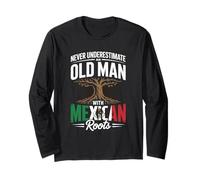Never Underestimate An Old Man with Mexican Roots Pride Maglia a Manica