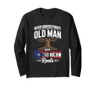 Never Underestimate An Old Man with Puerto Rican Roots Pride Maglia a Manica