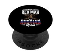 Never Underestimate An Old Man With Russian Roots PopSockets PopGrip Adesivo
