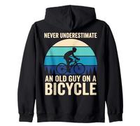 Never Underestimate Old Guy On A Bicycle Quote Felpa con Cappuccio
