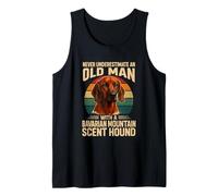 Never Underestimate Old Man Bavarese Mountain Hound Retro Canotta