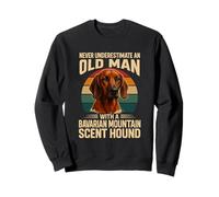 Never Underestimate Old Man Bavarese Mountain Hound Retro Felpa