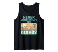 Never Underestimate The Old Guy Disc Golf Retro Canotta