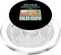 Never Underestimate The Old Guy Disc Golf Retro PopSockets PopGrip per MagSafe
