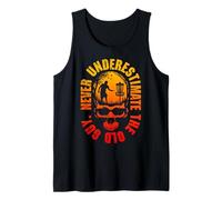Never Underestimate The Old Guy Funny Disc Golf Tramonto Skull Canotta