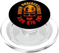 Never Underestimate The Old Guy Funny Disc Golf Tramonto Skull PopSockets PopGrip per MagSafe