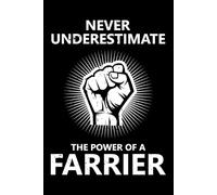 Never Underestimate the Power of a Farrier: Horse Shoeing Blacksmithing Blank Lined Journal Notebook Diary