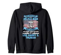 Never Underestimate USS Harry S. Truman CVN-75 Veteran Felpa con Cappuccio