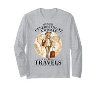 Never Underestimate Woman Who Still Travels in Her 80s Maglia a Manica