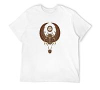 neverchange Men's 3D Men Black Red Winged Egyptian Scarab with Ankh Tops & Tees Graphic Clothes Cotton No Fade Printed T-Shirts White 3XL