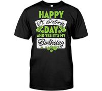 neverchange Men's Happy St Patricks Day Its My Birthday Born Irish Bday Gift T-Shirts Black XXL