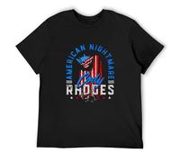 neverchange Men's Lightn Black Cody Rhodes American Nightmare Text T-Shirts Black L