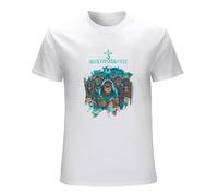 neverchange Men's S Blue Oyster Cult Fire of Unknown Origin T-Shirts White L