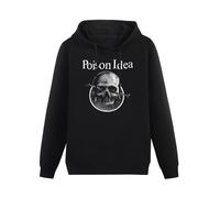 neverchange Poison Idea Skull Logo Long Sleeve Hoody with Pocket Sweatershirt Hoodie M