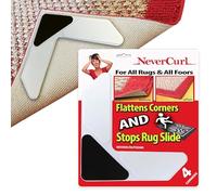 NeverCurl - Pinze antiscivolo per tappeti, per pavimenti in laminato, legno o piastrelle, con tecnologia di presa forte, impedisce al tappeto di arricciarsi e scivolare, confezione da 4