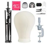 Neverland Beauty & Health Testa per Parrucca da 58cm con Supporto per Parrucca 120cm, Testa di Manichino per Esporre Parrucche con Testa di Esercizio, Clip da Tavolo, Penna a T e Spazzola