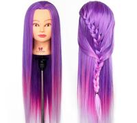 Neverland Beauty Testa Studio Manichini Parrucchiere Cosmetologia Formazione Manichino Pratica Colorful Modello 66cm 100% Capelli Sintetici Con Morsetto #7