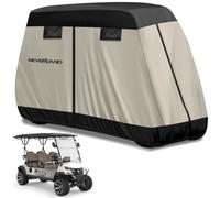 NEVERLAND Copertura per carrello da golf per 2 passeggeri, impermeabile, 420D, con presa d'aria e cerniera, compatibile con EZGO Yamaha Club Car 2 posti (fino a 240 cm), nero e marrone