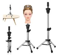 Neverland Mini Treppiedi da Tavolo 36.5-57cm Supporto Testina Parrucchiere Treppiede Parrucchiere Formazione Testa Stand Parrucca Stampo per la Pratica di Acconciatura dei Capelli/Taglio