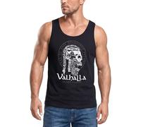 Neverless® Canotta da uomo Valhalla, teschio runnen, mitologia nordica Ragnar Lodbrok, Valhalla Ragnar nero, XXXL