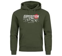 Neverless Felpa con cappuccio da uomo per attività all'aria aperta, montagna, escursionismo, amanti della natura, con scritta Northlane, Expedition Northlane Oliv, L