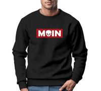 Neverless® Felpa da uomo Moin Skull Stampa Nordic Print Parodia Girocollo Maglione Fashion Streetwear, Moin Skull Nero, L