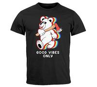 Neverless Good Vibes Only Teddy Orsetto ascia sarcasmo Teachwear Fashion Streetstyle, Good Vibes Nero, 3XL