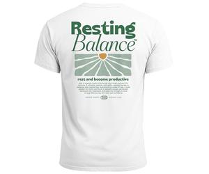 Neverless Maglietta da uomo Backprint Resting Balance Mental Health Matters Club Grafica Print Streetstyle, Resting Balance bianco, M