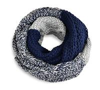 Neverless® Sciarpa ad anello da donna, scialle invernale, sciarpa a tubolare in soffice maglia a righe bicolore, Taglia unica