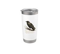 Nevermore Raven Edgar Allan Poe Gothic Dark Academia Bicchiere termico in acciaio inox doppia parete