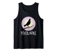 Nevermore Raven Halloween Edgar Allan Poe Spettrale Spaventoso Fresco Canotta
